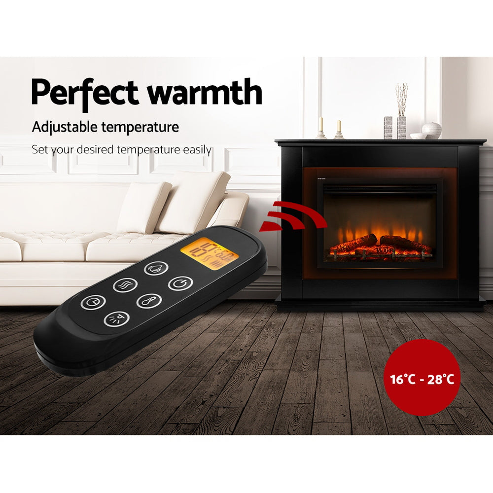 Devanti 2000W Fireplace Heater 3D Flame Effect