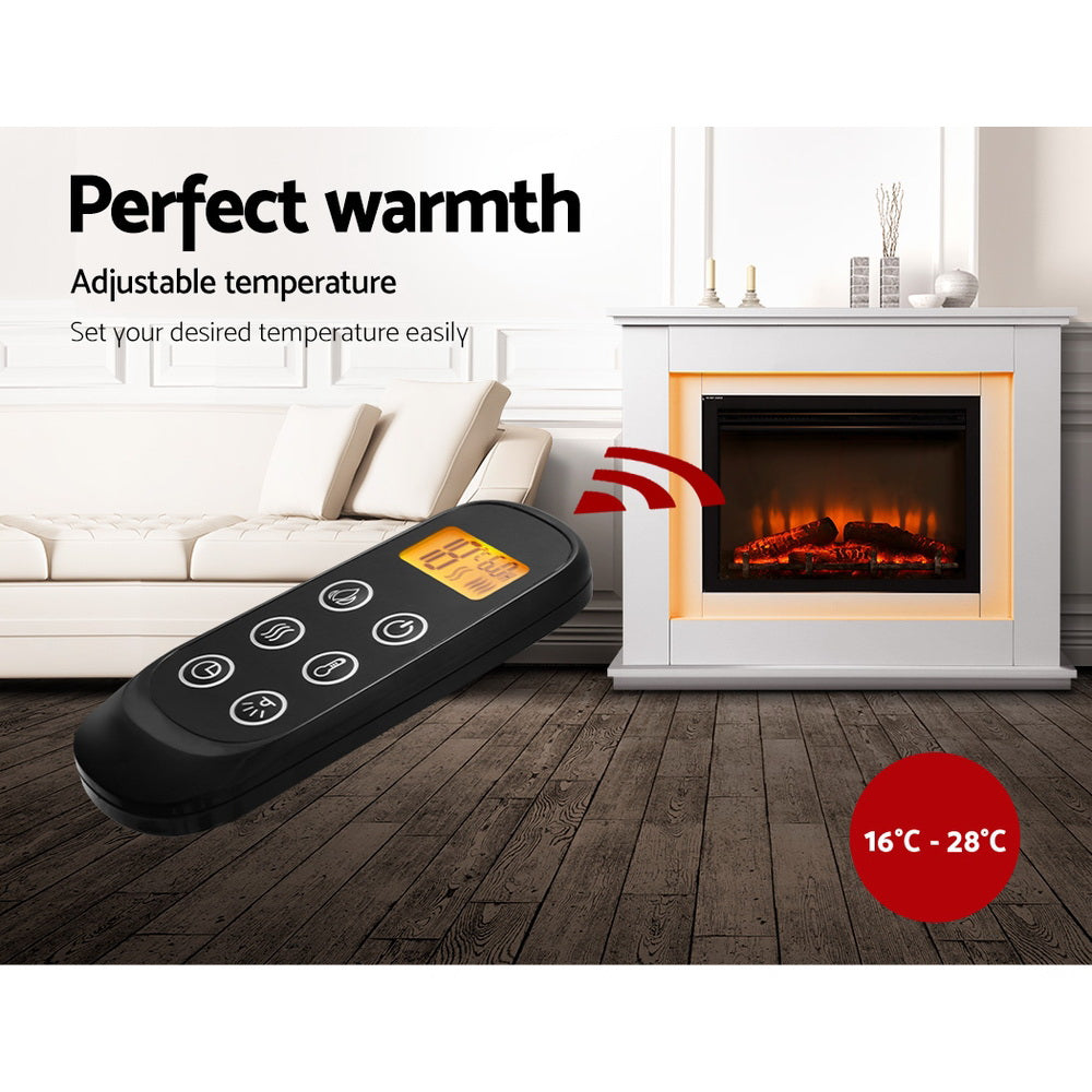 Devanti 2000W Fireplace Heater 3D Flame Effect