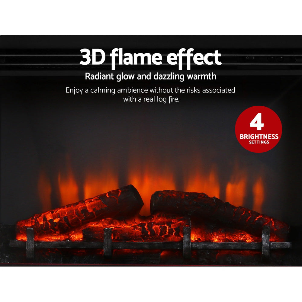 Devanti 2000W Fireplace Heater 3D Flame Effect