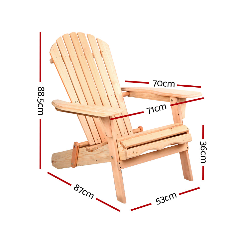 Gardeon Set of 2 Chairs Adirondack Style