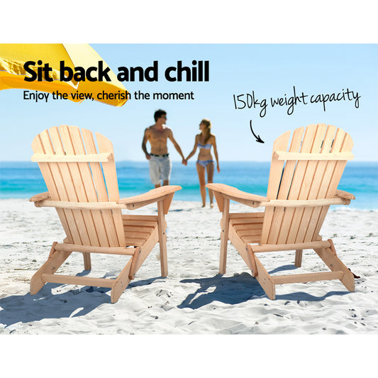 Gardeon Set of 2 Chairs Adirondack Style
