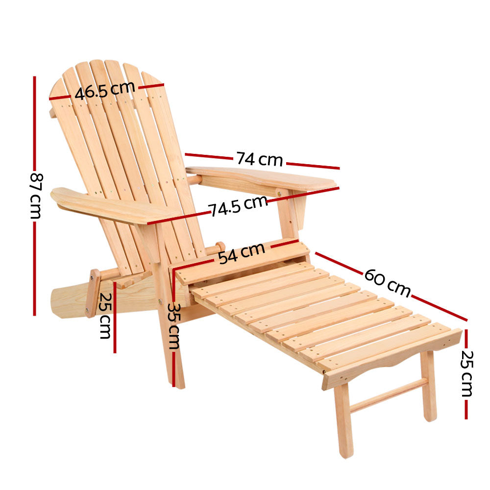 Gardeon Set of 2 Adirondack Sun Lounges