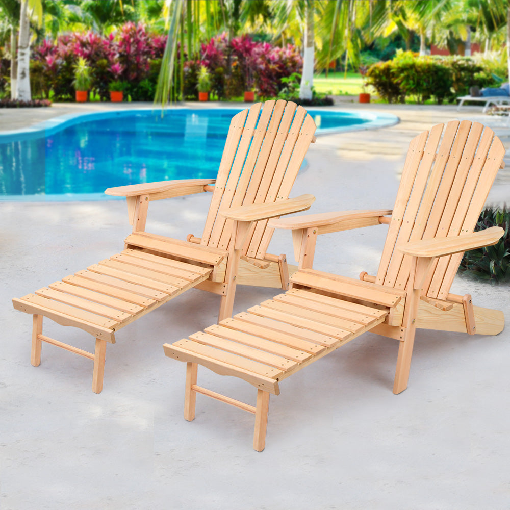 Gardeon Set of 2 Adirondack Sun Lounges