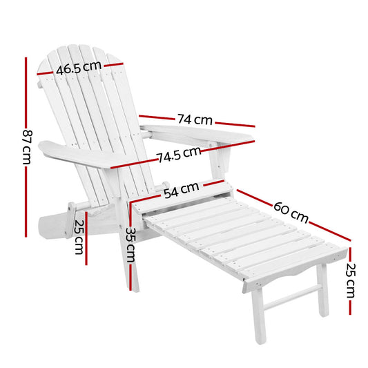 Gardeon Adirondack Beach Chair - White