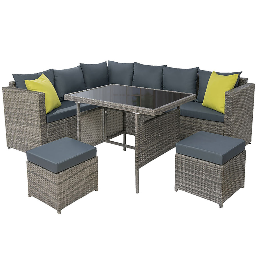 Gardeon 8 Seater Dining Setting mixed Grey