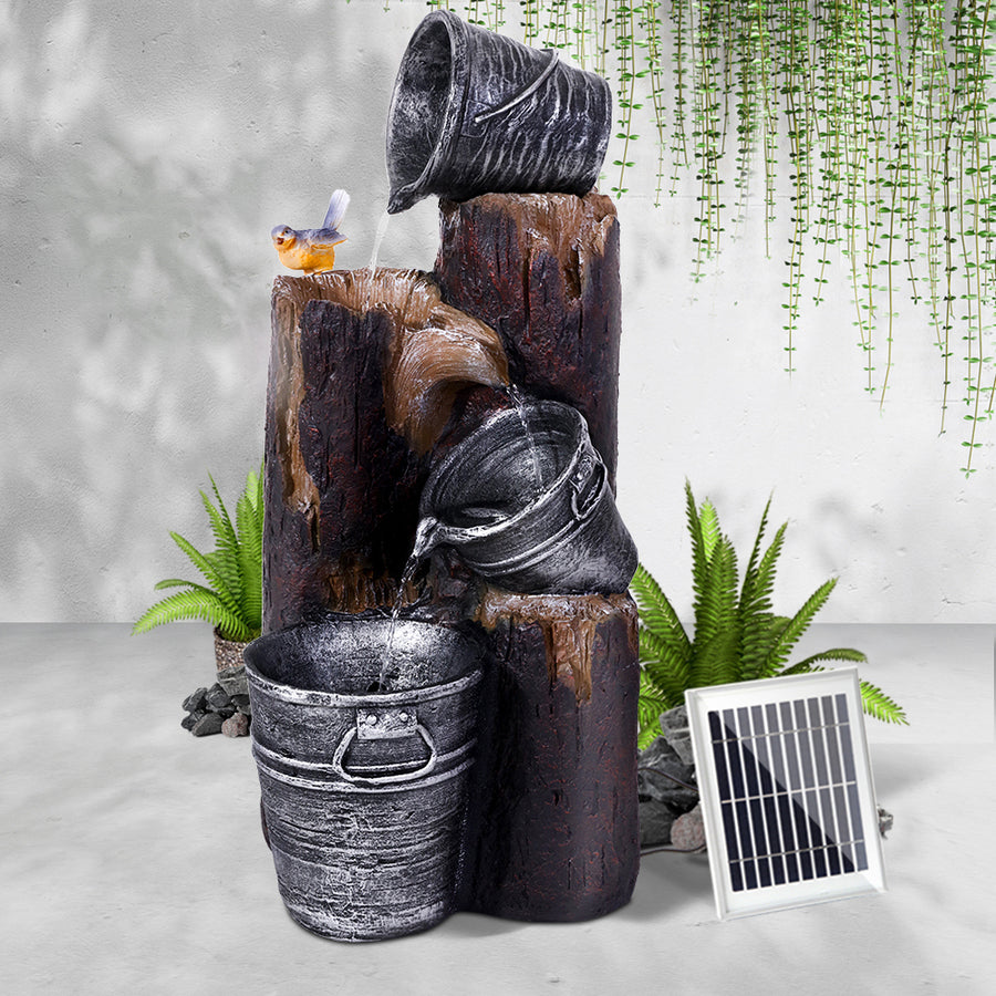 Gardeon Rustic Bucket Solar Fountain