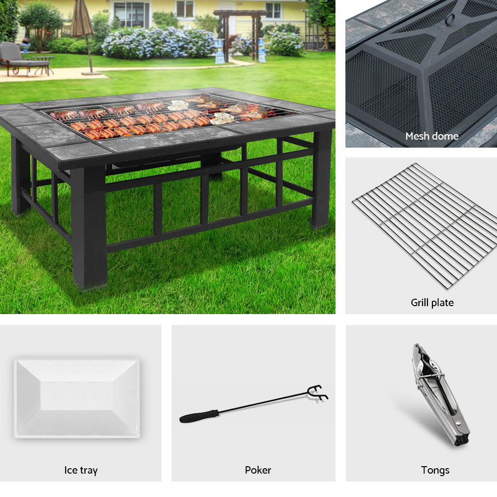 3 in 1 Firepit BBQ with Ice Pit for summer