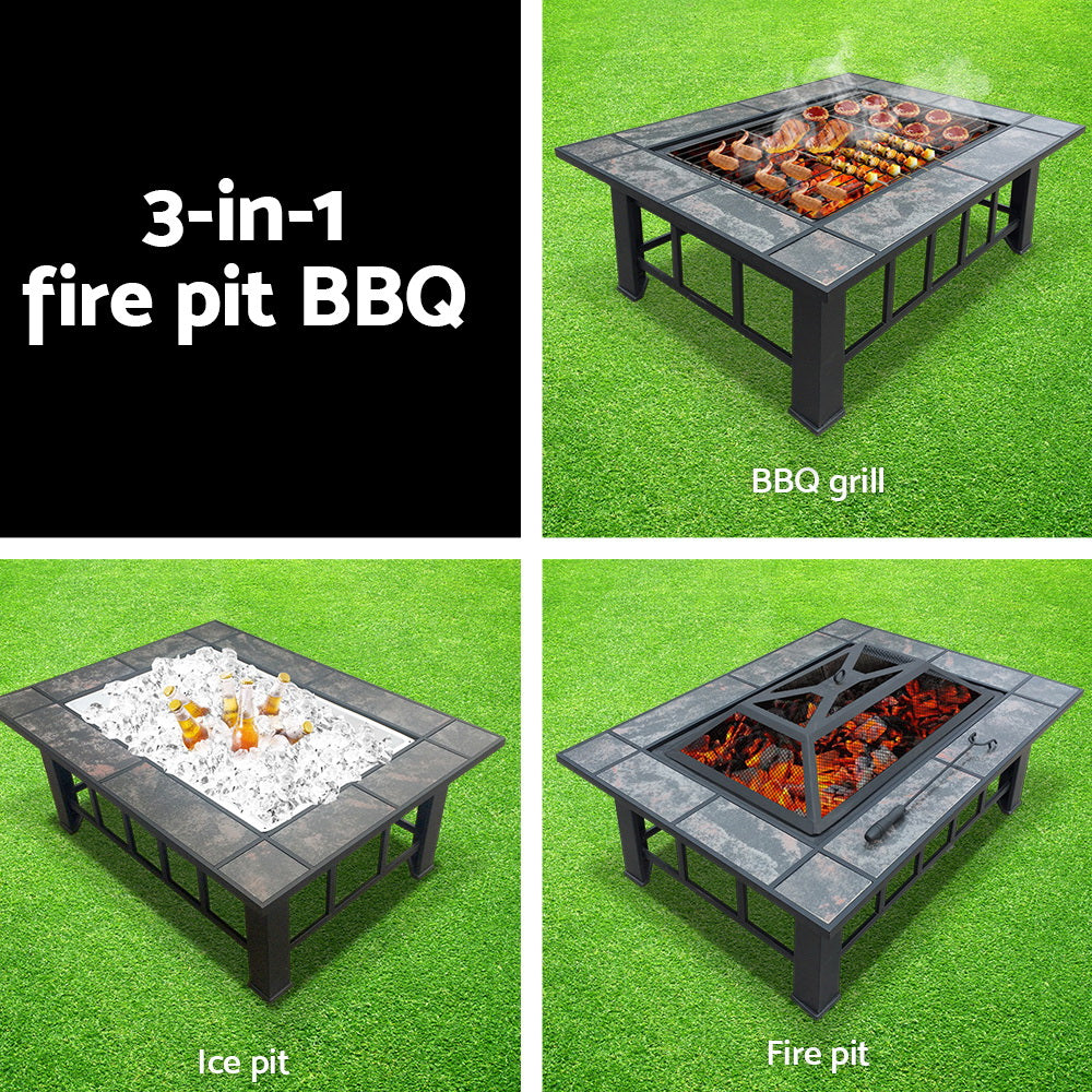 3 in 1 Firepit BBQ with Ice Pit for summer