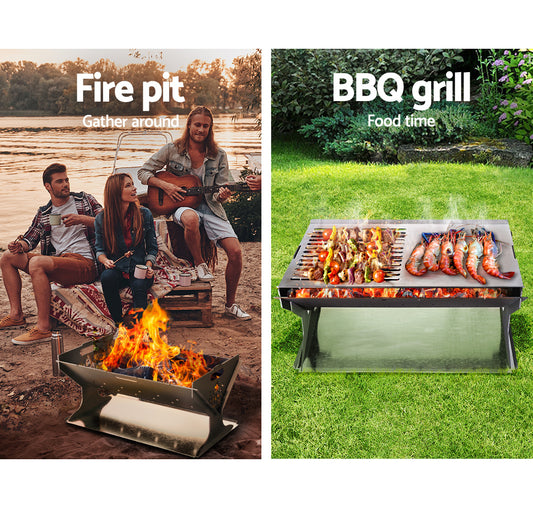 Grillz Fire Pit BBQ Foldable stainless steel