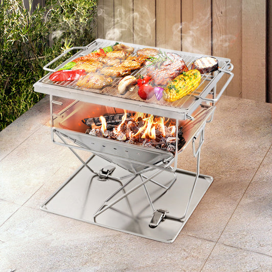 Grillz Portable Folding Stainless Steel BBQ