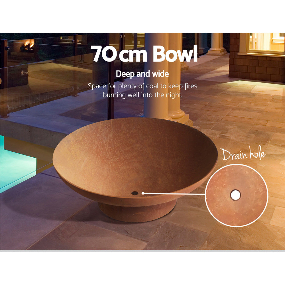 Grillz Fire Pit Steel Bowl 70CM