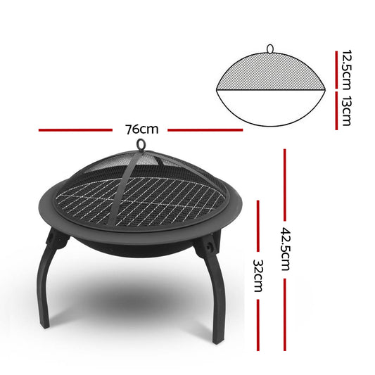 Fire Pit BBQ Grill 76cm