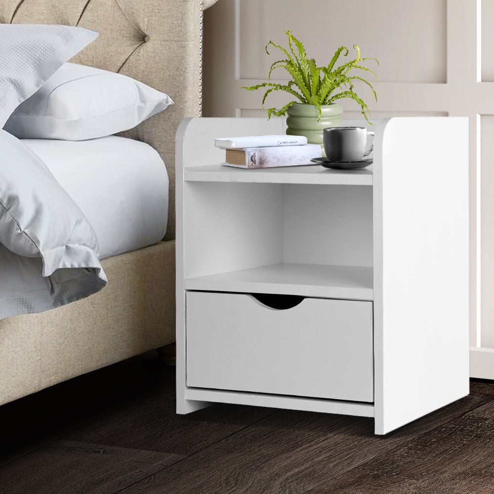 Artiss Bedside Table Drawer White