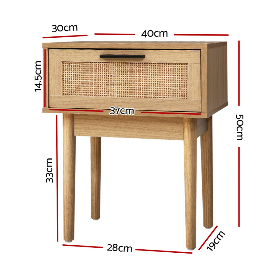 Artiss Rattan Bedside Table