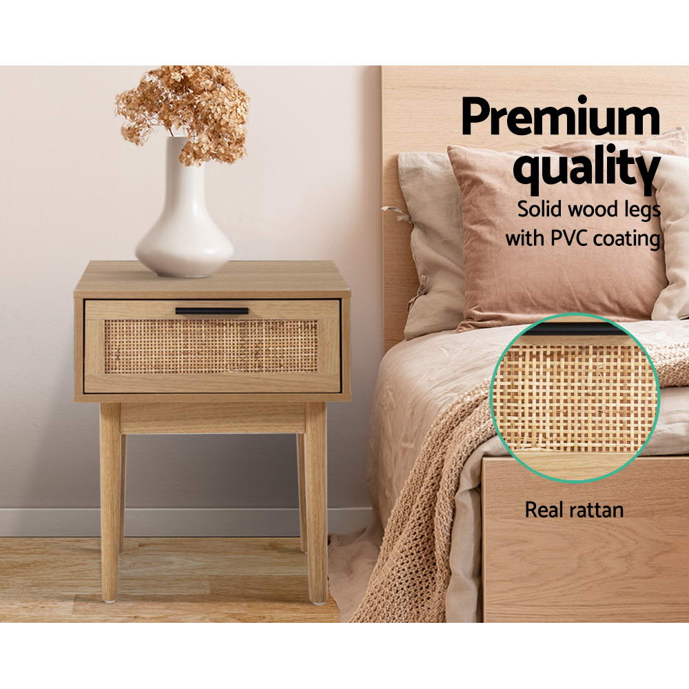 Artiss Rattan Bedside Table