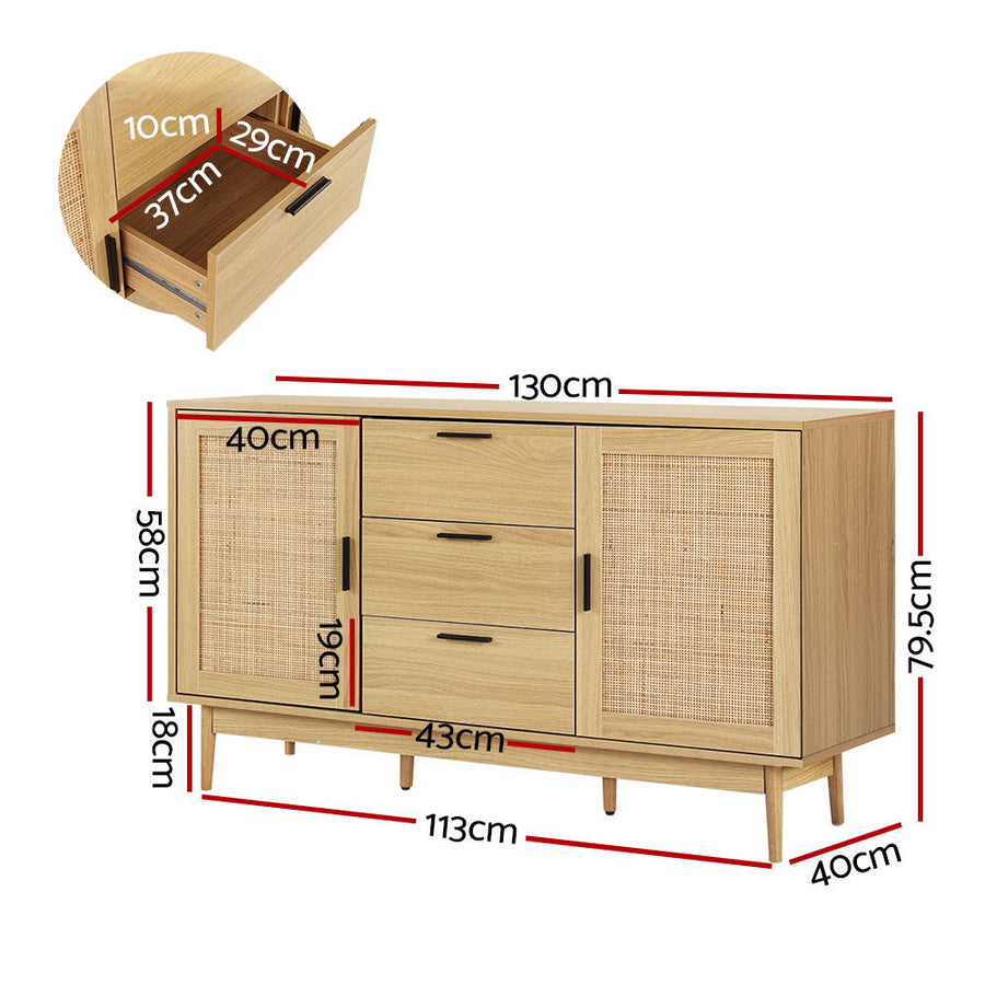 Artiss Rattan Coastal Style Buffet Sideboard