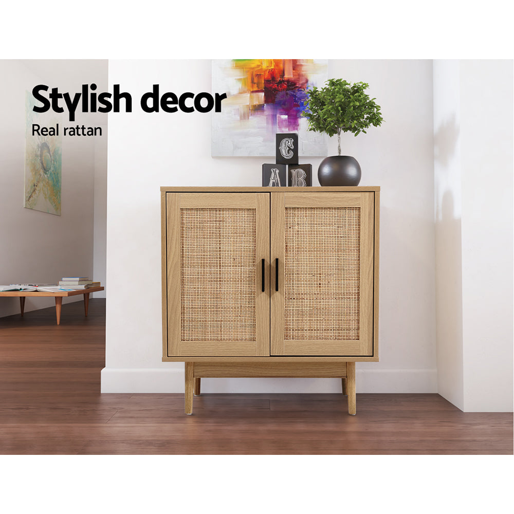 Artiss Two Door Rattan Buffet Sideboard