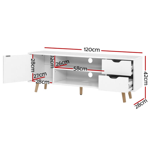 Artiss TV Entertainment Scandinavian Style 120cm White