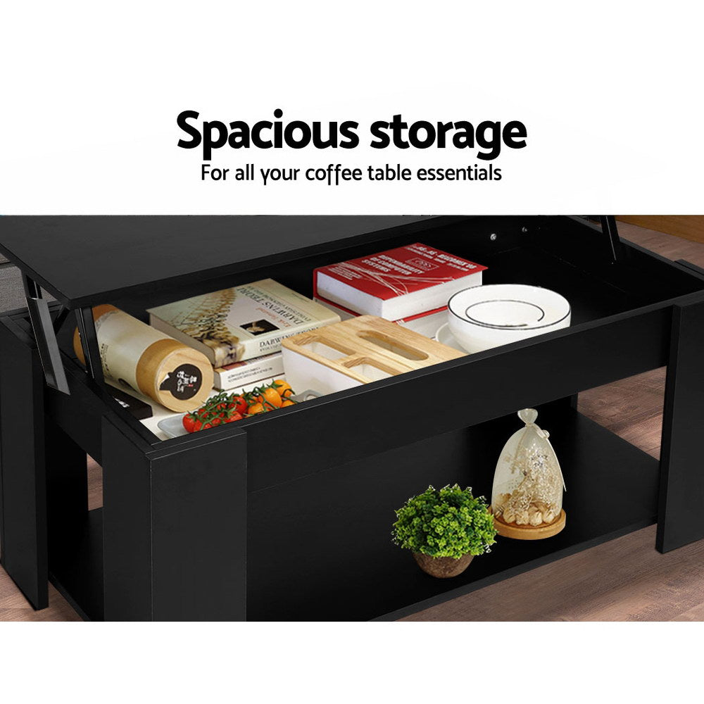 Artiss Lift Top Coffee Table Black