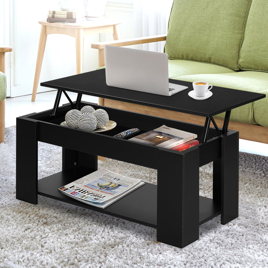 Artiss Lift Top Coffee Table Black