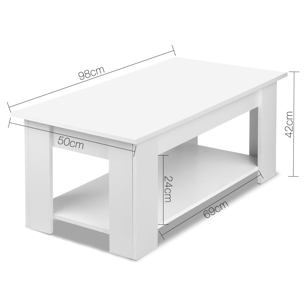 Artiss Lift Top Coffee Table White