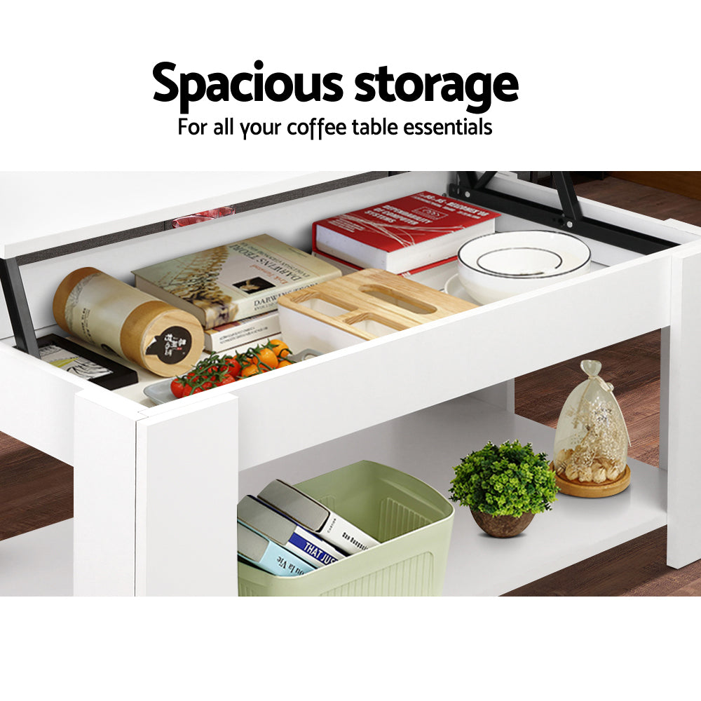 Artiss Lift Top Coffee Table White