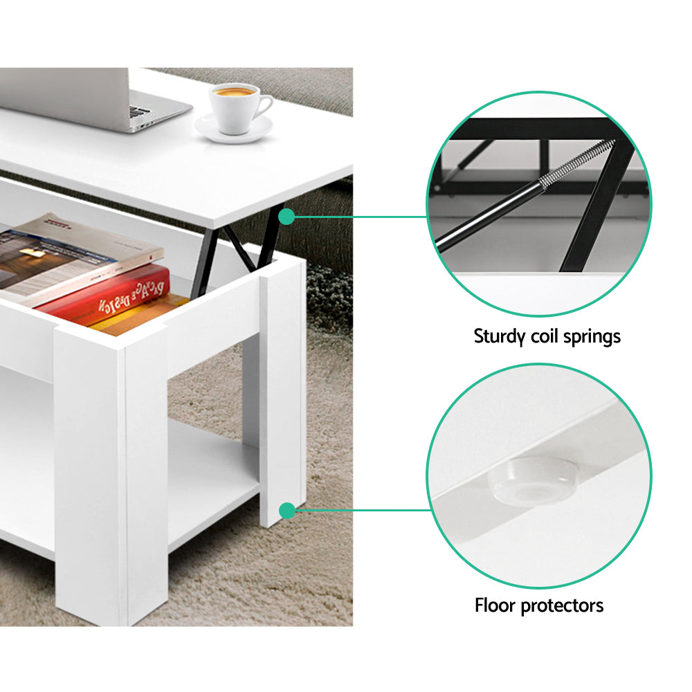 Artiss Lift Top Coffee Table White