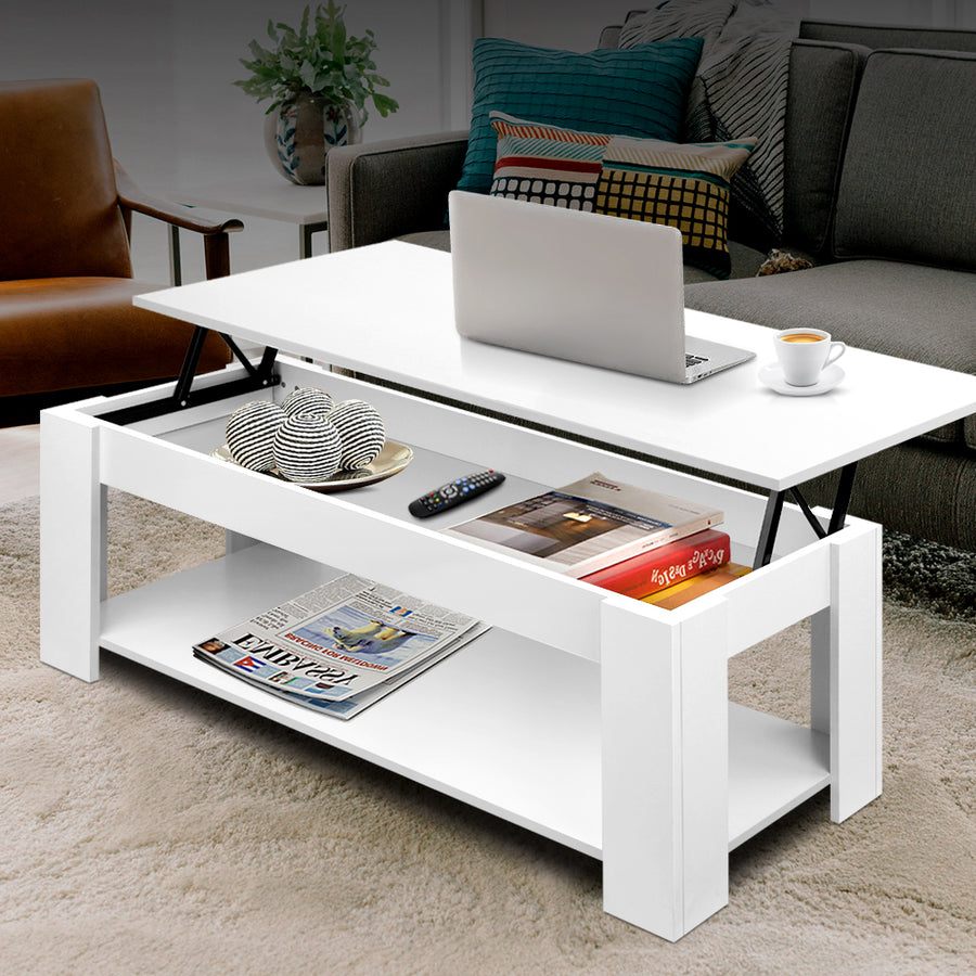 Artiss Lift Top Coffee Table White