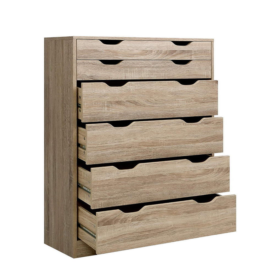 Artiss 6 Drawer Tallboy - Oak