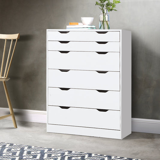Artiss Tallboy - 6 Drawers - Particle Board & Melamine
