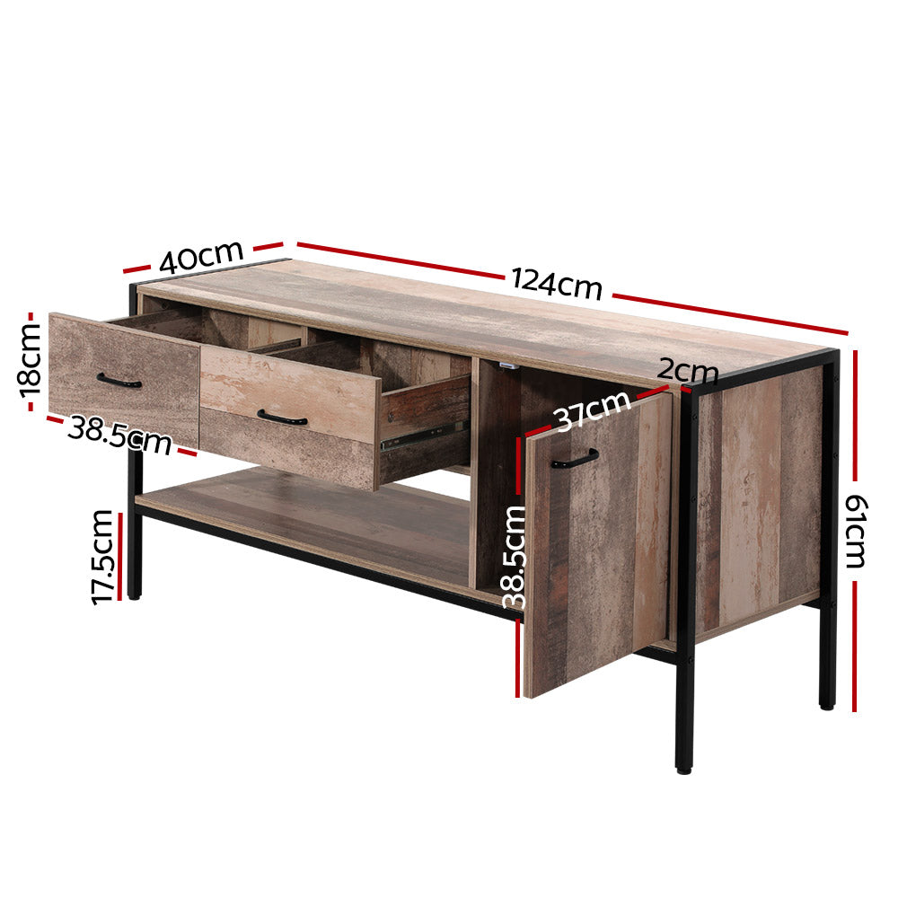 Artiss Industrial Rustic TV Entertainment Unit 124cm