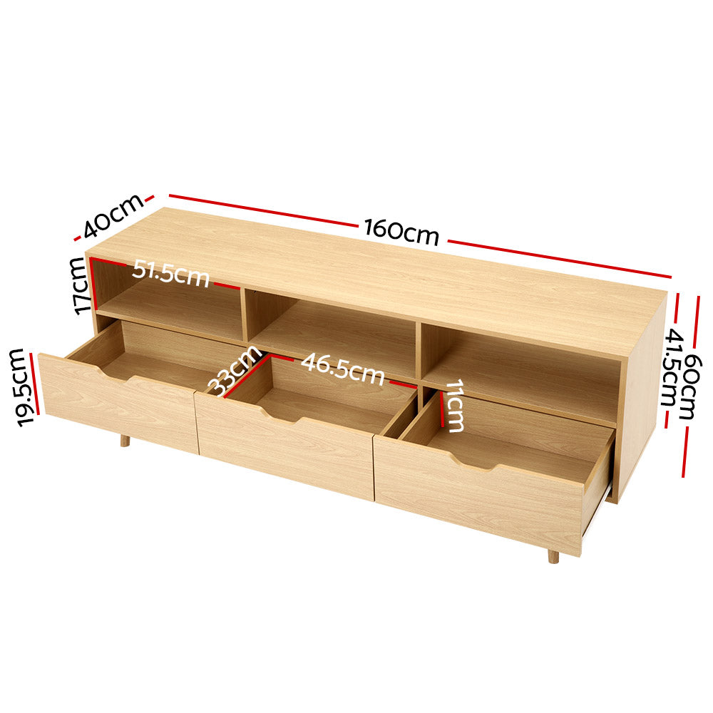 Artiss Entertainment Unit Natural Finish 160cm