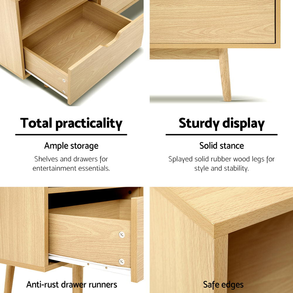 Artiss Entertainment Unit Natural Finish 160cm