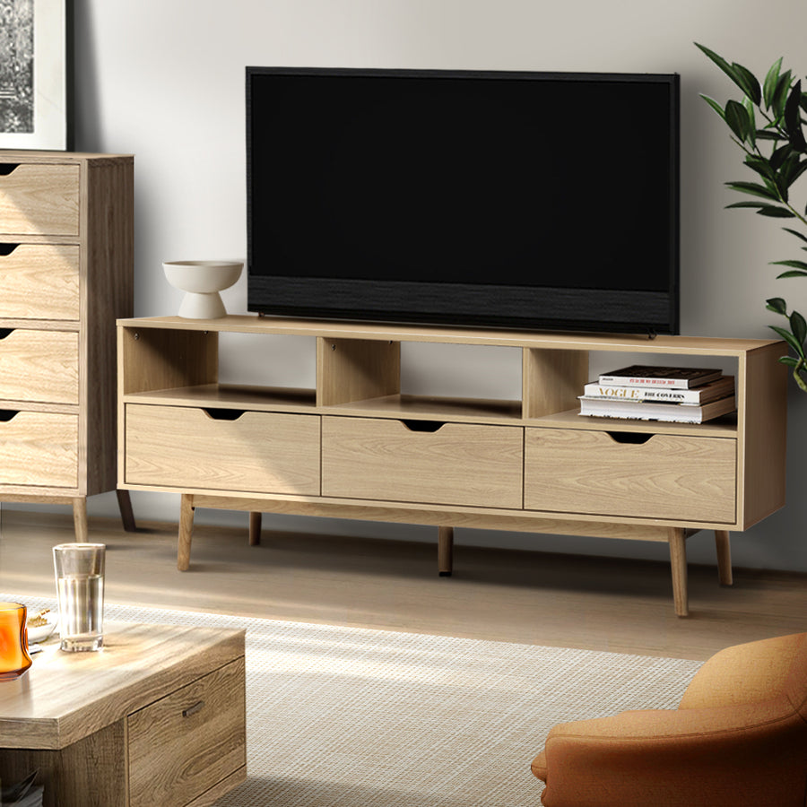 Artiss Entertainment Unit Natural Finish 160cm