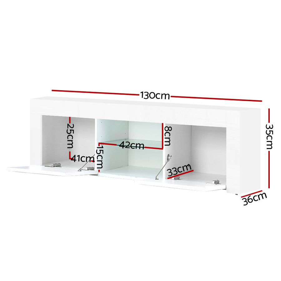 Artiss TV Entertainment Unit Gloss White 130cm