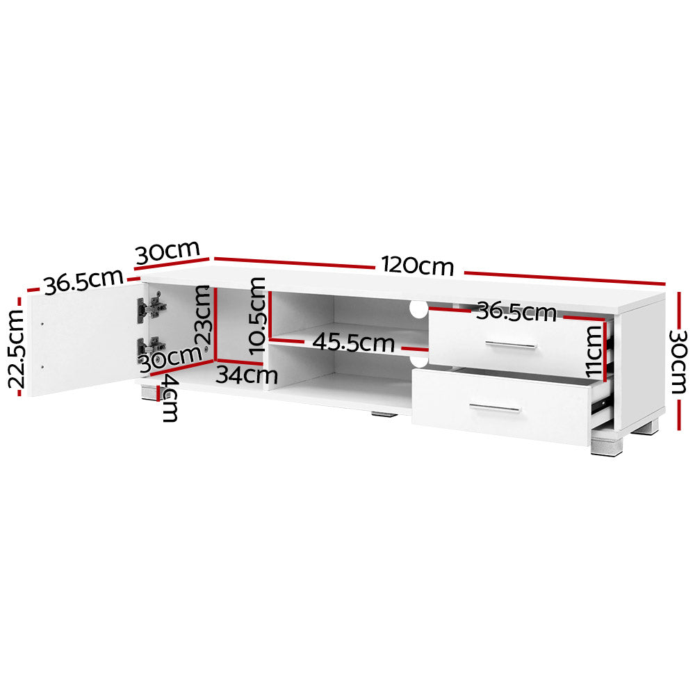 Artiss TV Entertainment Unit Gloss White 120cm