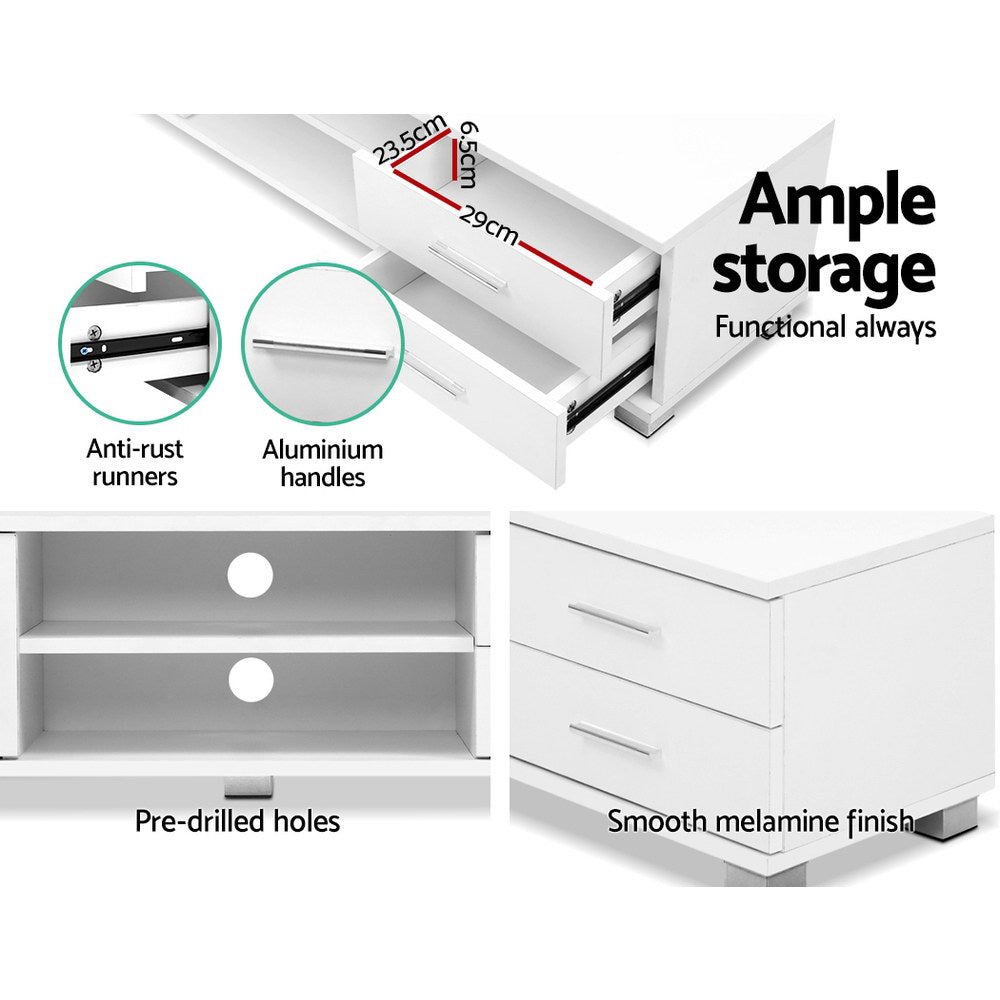 Artiss TV Entertainment Unit Gloss White 120cm