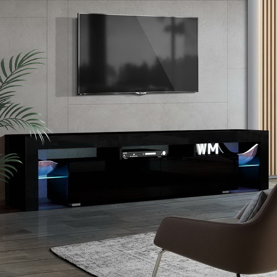 Artiss LED TV Stand Gloss Black 189cm