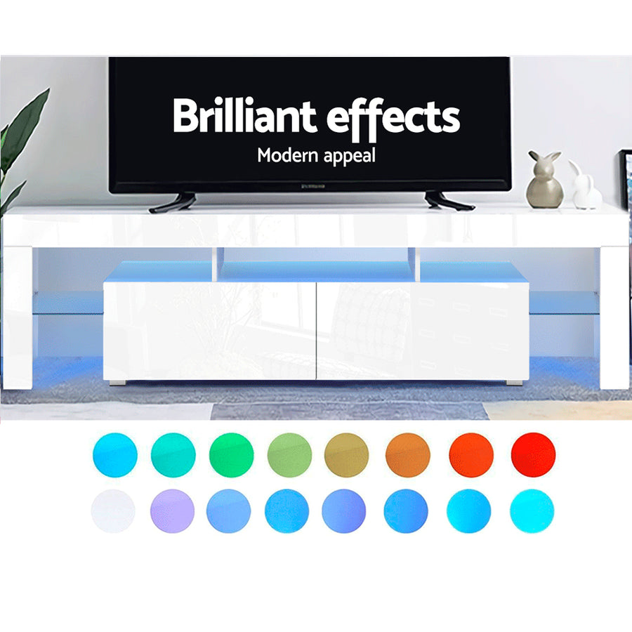 Artiss  LED TV Stand Gloss White 189cm