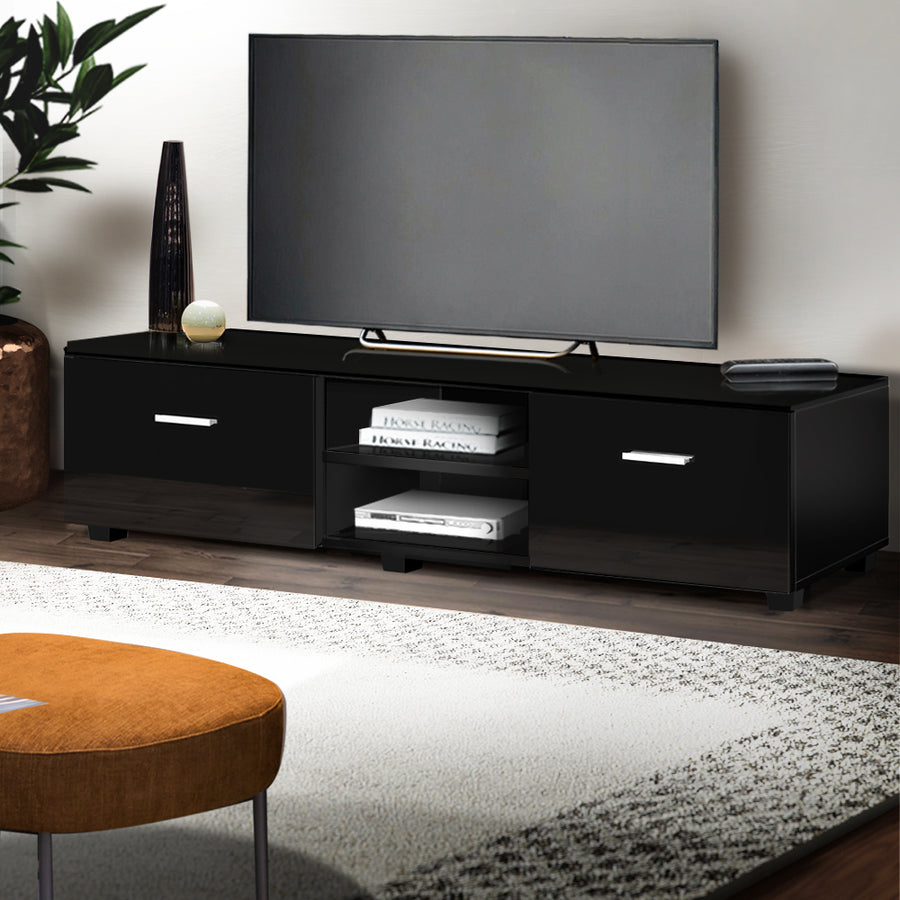 Artiss Gloss Black TV Entertainments Unit 140cm