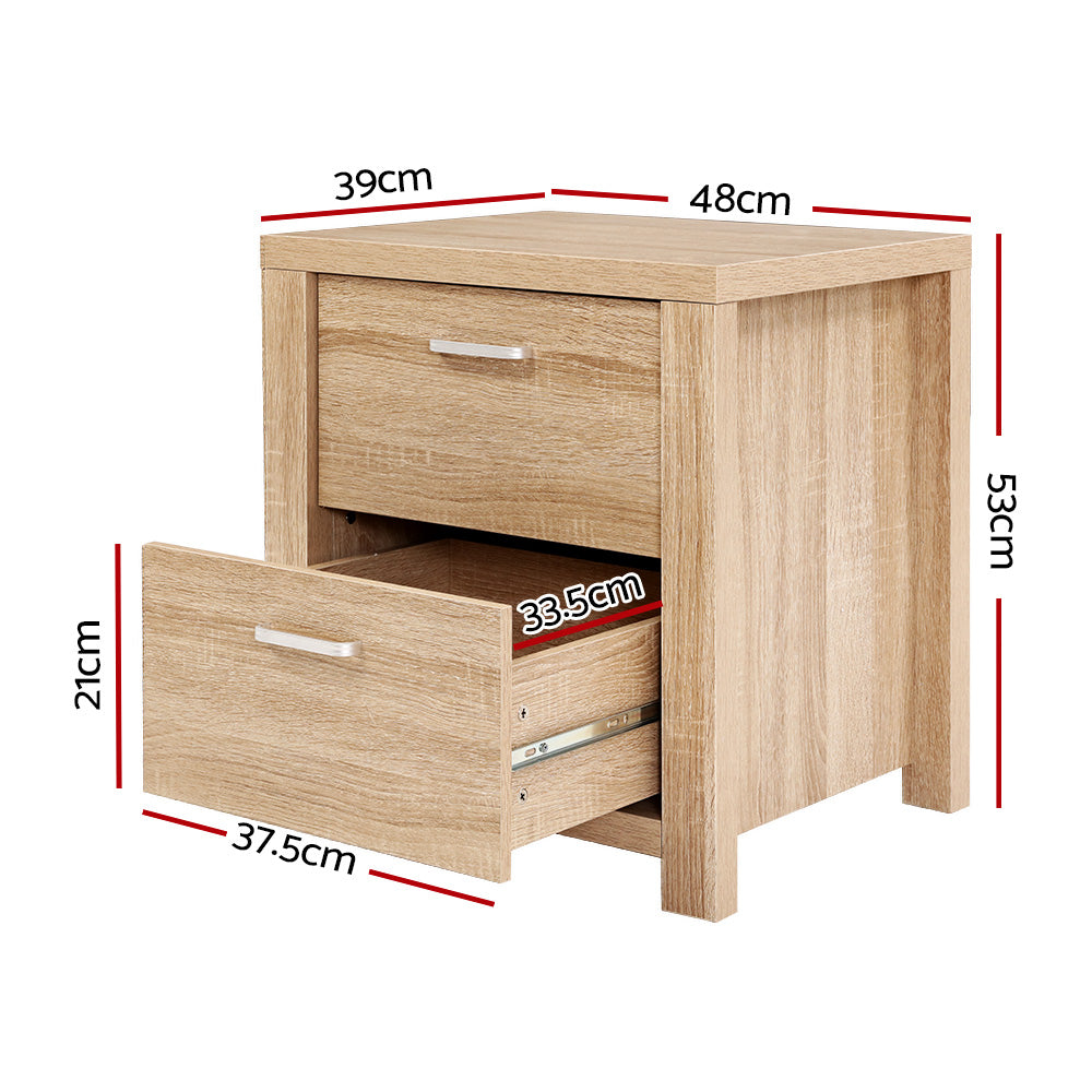 Artiss Bedside Table Beige Finish