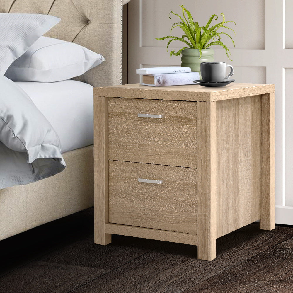 Artiss Bedside Table Beige Finish