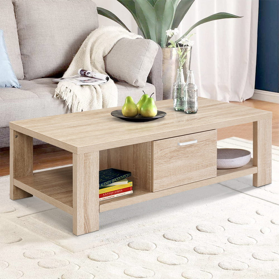 Artiss Coffee Table Natural Oak Coloured Finish