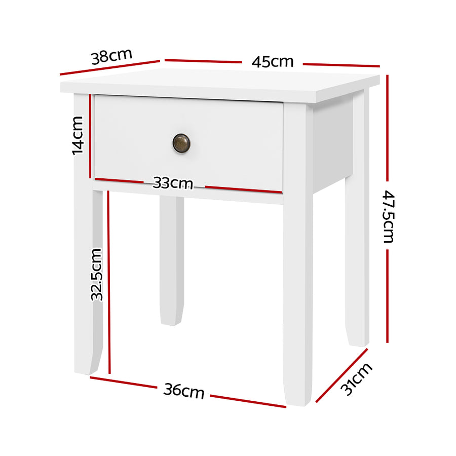 Bedside Table Classic White