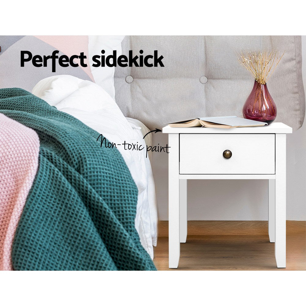 Bedside Table Classic White