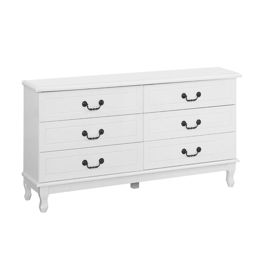 Artiss 6 Drawer Lowboy White