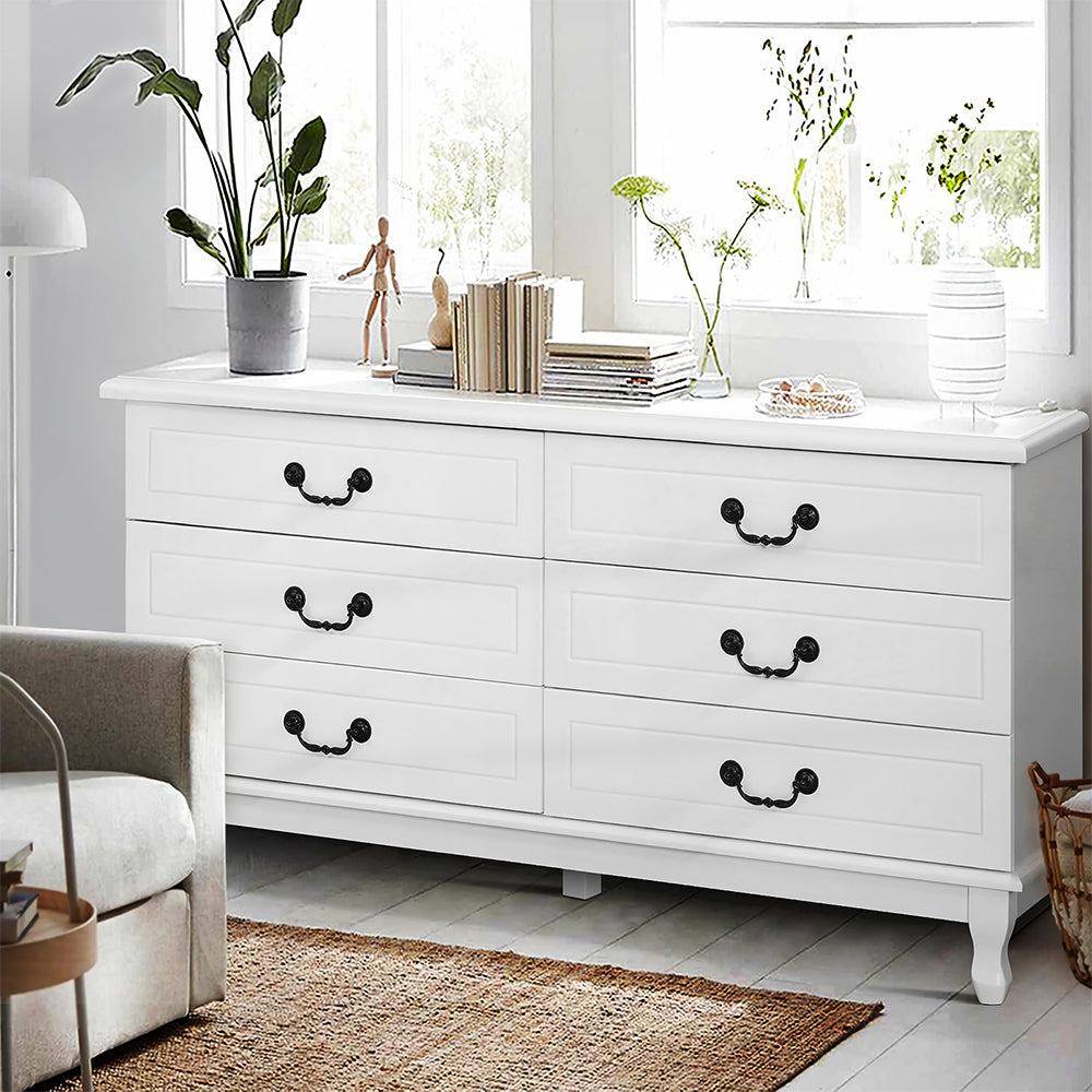 Artiss 6 Drawer Lowboy White