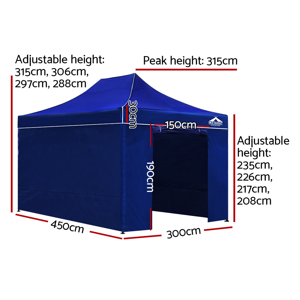 Instahut 3m x 4.5m Marquee Gazebo Blue