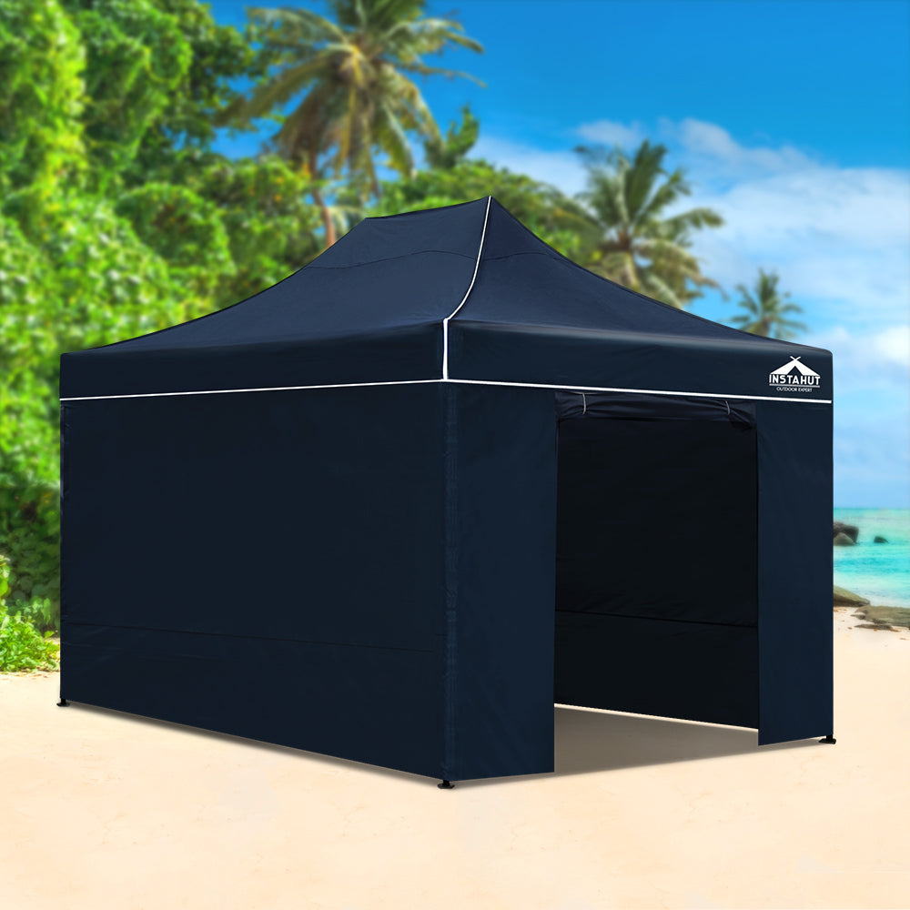 Instahut Gazebo Pop Up Marquee 3x4.5m Folding Wedding Tent Gazebos Shade Navy