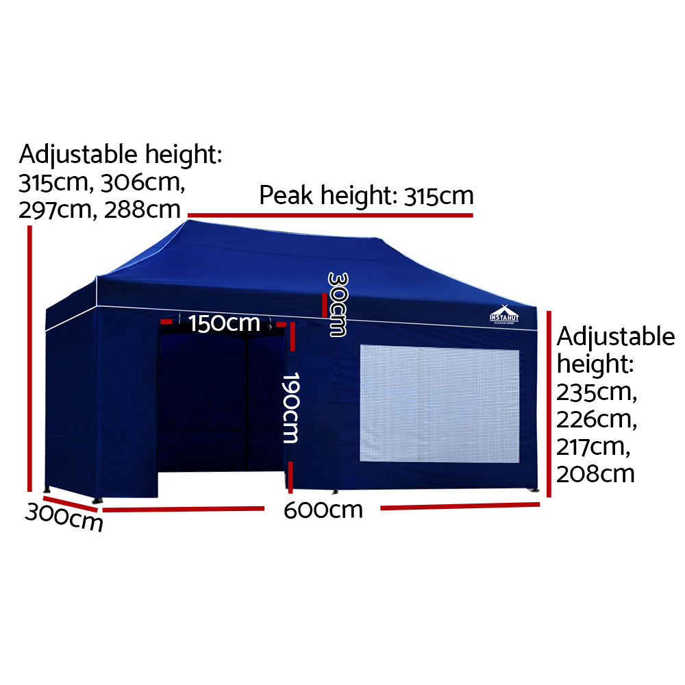 Instahut 3m x 6m Marquee Gazebo Royal Blue